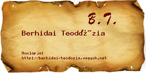 Berhidai Teodózia névjegykártya